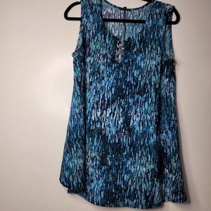 S Ava & Grace Ring Blouse Top Tee Shirt Blue AA